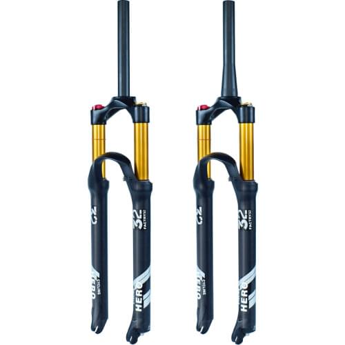 Cycling Hero Mountain Bike Air Fork 100-120mm Stroke Bicycle Suspension Plug 26 27.5 29 Inch Magnesium Alloy