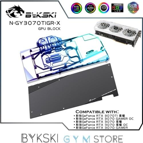 Bykski Graphics Card GPU Water Block For GALAX GeForce RTX 3070Ti Gamer VGA Liquid Cooler + Backplate 12V 5V RGB N-GY3070TIGR-X