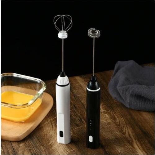 Egg Beater Coffee Milk Drink Mixer Heads 3 Speed Frother Stirrer USB Rechargeable Handheld Food Blender Whisk