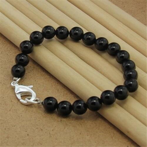High Quality 925 Sterling Silver Bracelet Six Thread Sand Beads Silver Bracelet For Woman Party Charm Jewelry Gift