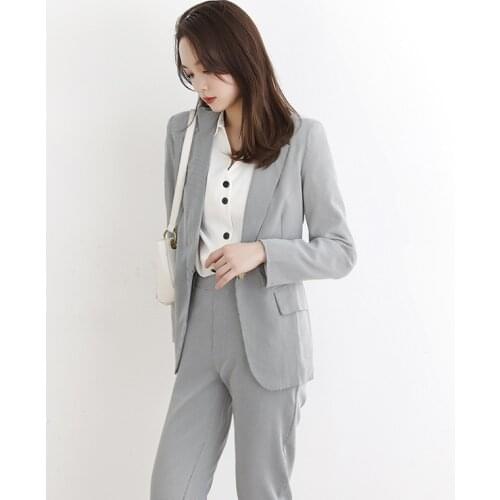 Womens suit autumn new style fashionable temperament commuting OL suit jacket pants casual suit two piece set women