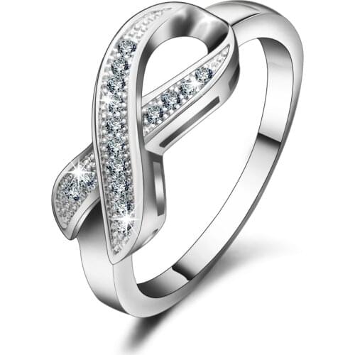 Eudora round Ring AAA Austria Crystal Wedding Ring for Bridal Christmas Gift for Women Jewelry Engagement bow-knot Ring RA98BJ