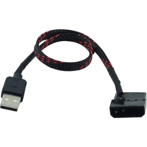 1pcs USB to 4 Pin Molex Fan Power Cable Computer Case Adapter Cord 12V 4Pin Female to 5V USB Male USB Adapter Cable