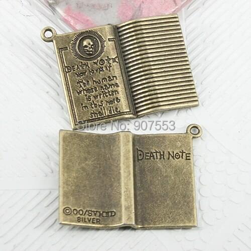 10pcs antiqued bronze color DEATH NOTE book design pendant EF0893
