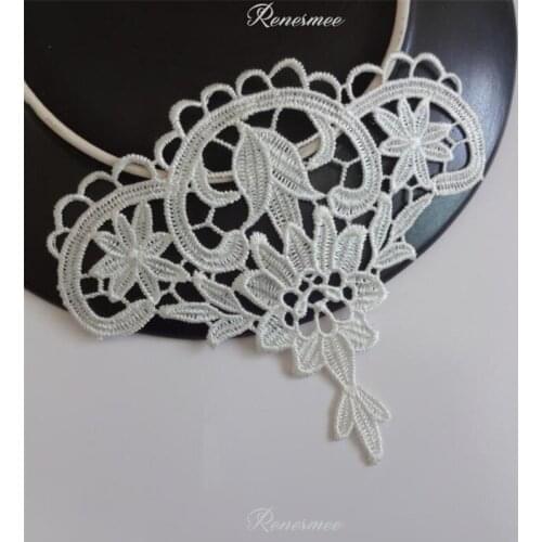 20Pcs Ivory Lace Applique Handmade Lace Flower Bride Wedding Dress diy Tiara Veil Lace Accessories Patch 13X15cm SX577