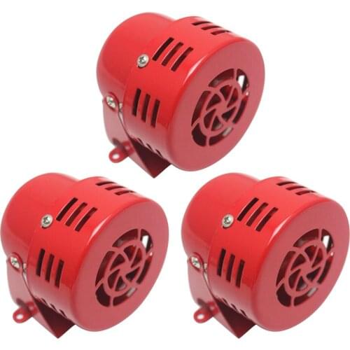 3x 3'' Metal Car RV Motorcycle Electric Motor Driven Air Raid Siren Horn