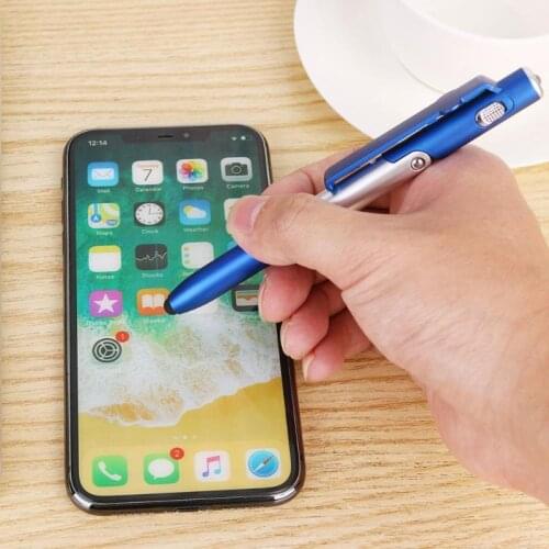 4 in 1 Multi-function Pen Ballpoint Pen Folding LED Light Mobile Phone Stand Holder School Office Writing Stationery Supplies
