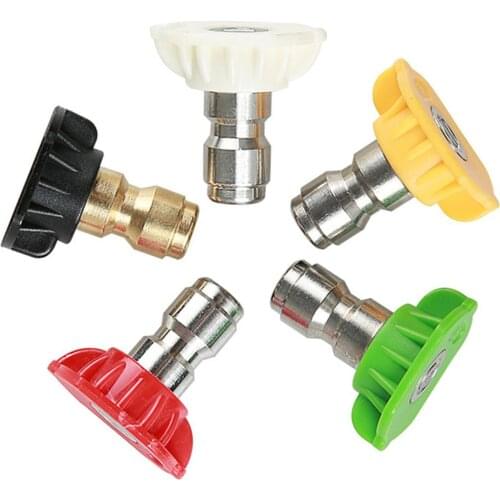5pcs Washer Snow Foam Lance Spray Nozzle High Pressure 2.5 GPM 0-40 Degree 3600 PSI/250 BAR Tip Snow Foam Nozzle 5 Colors