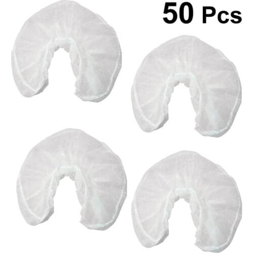50pcs Pillow Covers Anti-Dirty Non-Woven Disposable U Shaped Pillowcase Cover Headrest Covers For Hotel Salon Massage