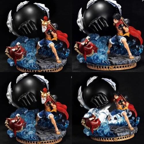 Anime One Piece Gladiator Version Monkey D Luffy with 2 Heads PVC Action Figure Collection Model Toys