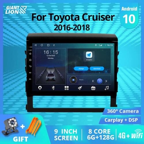 2DIN Android10 Car Radio For Toyota Land Cruiser LC200 2016-2018 GPS Navigation Stereo Receiver Auto Radio Bluetooth Player IGO