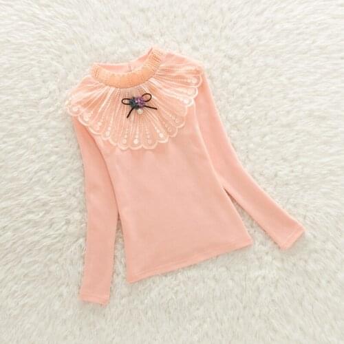 2019 Autumn girls school blouses children clothing baby girl clothes cute child shirts kids clothes blusas white pink 3-14Y