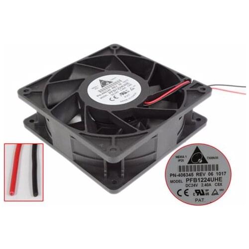 Delta Electronics PFB1224UHEC8X DC 24V 2.40A 120x120x38mm 2-Wire Server Cooling Fan