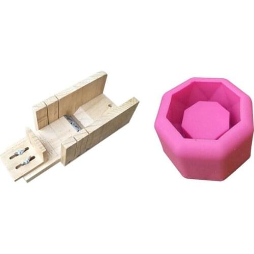 Soap Molds 3D Succulent Plant Flower Pot Silicone Mold & Handmade Soap Diy Material Tool Wood Soap Cutter