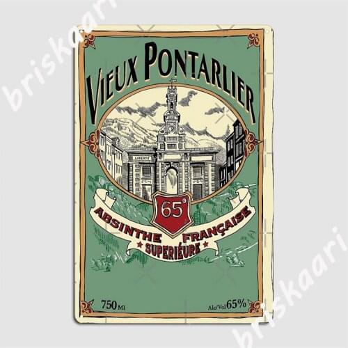 Vieux Pontarlier Absinthe Française Metal Signs Cinema Kitchen Mural Decoration Plates Tin sign Posters