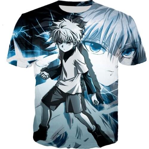 Anime Killua 3D Print T shirt Men/women Hard Rock Streetwear T-shirt HUNTER X HUNTER Hip Hop Man Tshirt Clothes Harajuku Tops