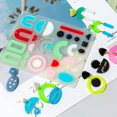 DIY Crafts Crystal Epoxy Resin Mold Earring Ear Pendant Casting Silicone Mould T84A