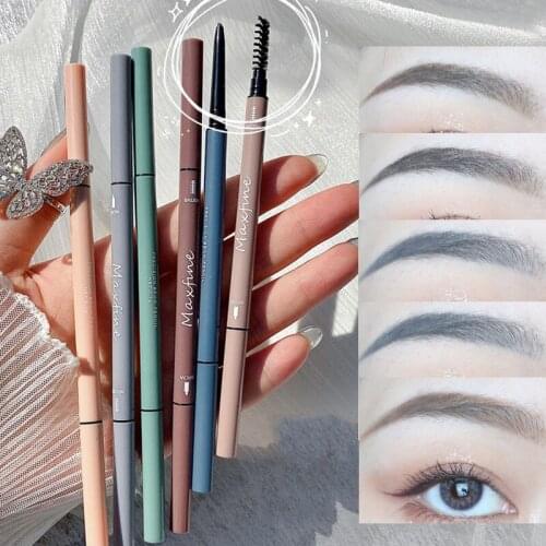 Double Head Ultra-fine Eyebrow Pencil Natural Long Lasting Black Brown Rotary Waterproo Sweatproof Eyebrow Pencil 5 Colors