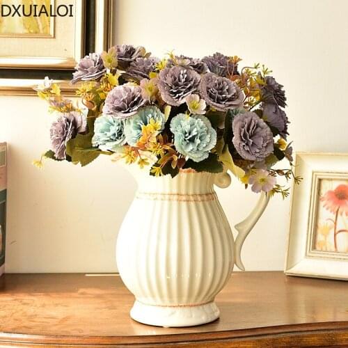 Ceramic Vase Decoration Living Room Flower vase Nordic Creative Simple White Flower American European Retro Vase Home Decoration