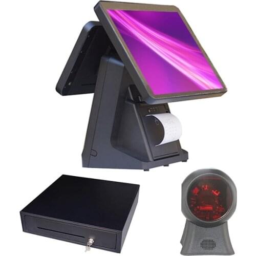 ComposXb Stock 15 inch double screen pos system with printer inside