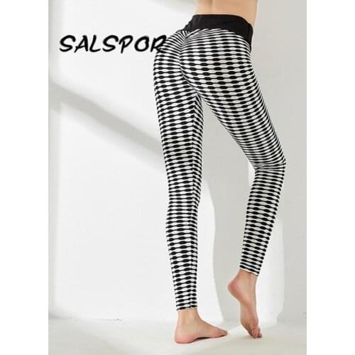 SALSPOR High Waist Running Leggings Women Print Sport Plus Size Fitness Workout Legging Gym Workout Tights Pants Anti Cellulite