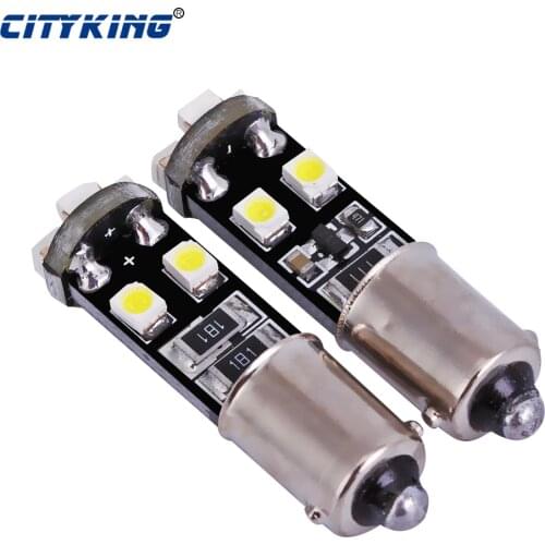 Wholesale 100pcs/lot White light Canbus W6W BA9S led bulb T10 T4W 182 430 64111 ba9s 8smd 1210 3528 led BULB LIGHT NO OBC ERROR