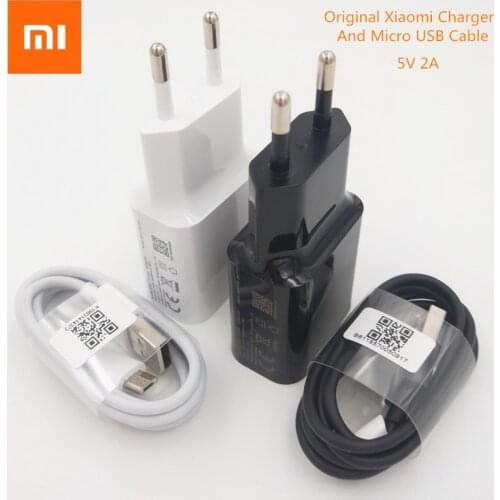 Original Xiaomi 10W Charger 5V2A Fast charge power adapter usb micro cable for Redmi 6 6A 7 7a Note 2 3 4 5 plus pro 4X 5a 4a 3