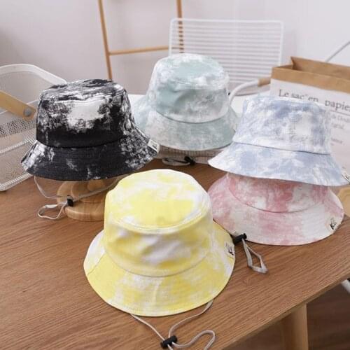 Childrens Summer Bucket Hat Printing Kids Hats Sun Cap Boys Girls Fisherman Baby Hats Korean fashion style dance basin hat
