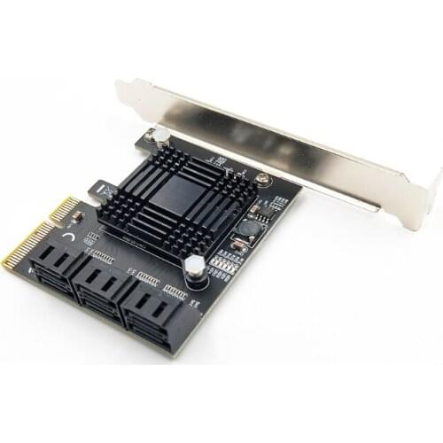 PCI-E 4X to 6-Port SATA 3.0 Expansion Card Computer Desktop Solid State Card