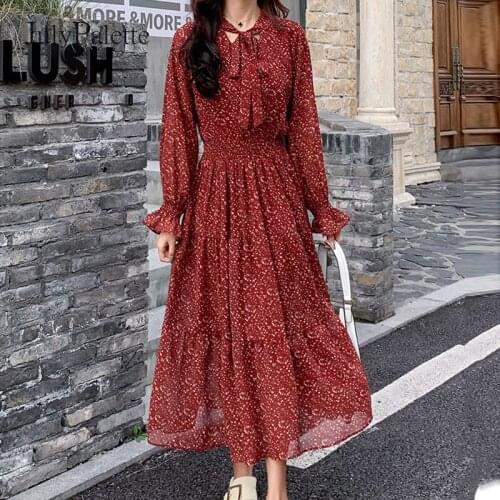 JulyPalette Vintage Floral Printed Women Holiday Dress 2021 Summer Chiffon Flare Sleeve Boho Dress Long Female Beach Dress