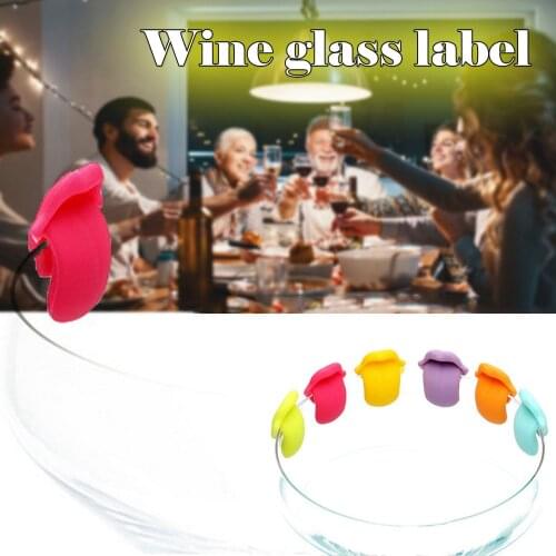 Glass Recognizer Creative Silica Gel Label Red Wine Cup And Rea Cup Pendant New Fashion Personality Wine glass decoration