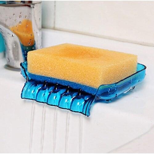 Suction Cup Water Draining Soap Dish Tray Sponge Holder for Bathroom Kitchen With Drain Wall Mounted