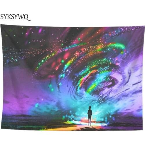 Psychedelic starry tapestry bohemian wall hanging carpet dorm decor wall blanket muur decoratie buiten