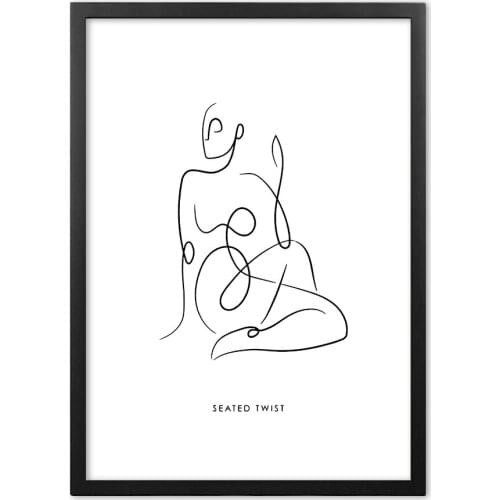 Nordic Abstract Illustration Human Body Lines Wall Art Paper Painting Landscape Wall Pictures For Living Room Decor