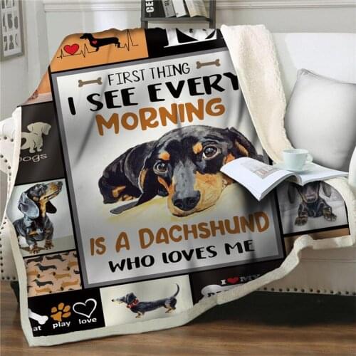Dachshund Dogs Plush Blanket Lightweight Sofa Throw thick Blanket for Couch Bedding Air Conditioning soft Quilt Perfect for kids