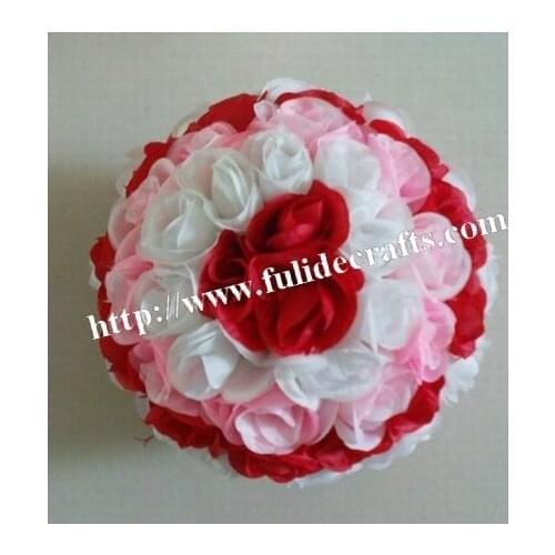 SPR 40cm mix white & red plastic Christmas artificial rose flower ball,weddings decoration