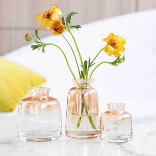 Glass Vase Nordic Home Decoration Tabletop Vases Home Decor for Living Room Office Deco Flower Arrangement Gifts Flower Vase