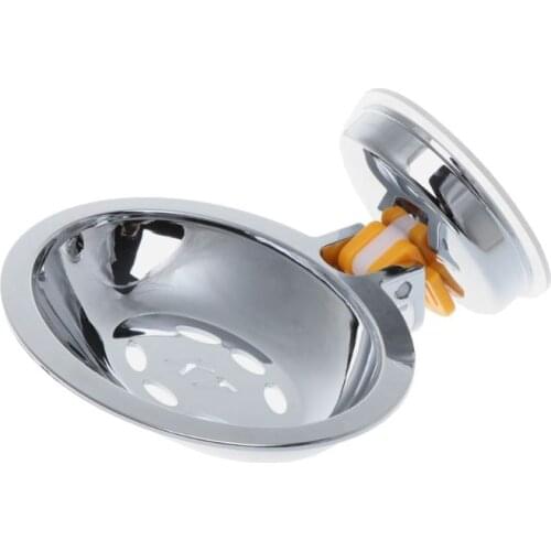 Stainless Steel Vacuum Suction Cup Soap Holder Soap Dish for Bathroom Accessories