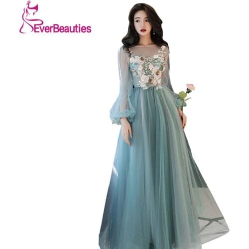 Evening Dresses Long Tulle Appliqued Dresses Bling Evening Gowns Prom Party Gowns Crystal Floor Length