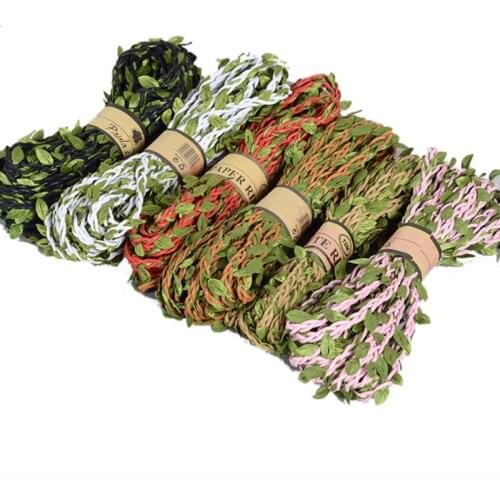 10M 0.5CM Leaves Rope Natural Hessian Jute Twine Rope Burlap Ribbon DIY Craft Vintage For Home Wedding Birthday Party Decor DIY