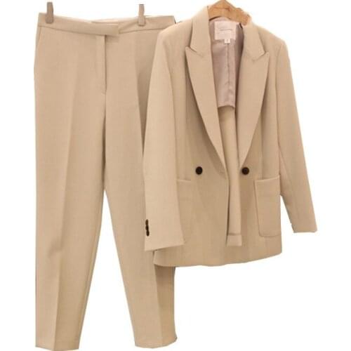 Spring and autumn fashion suit suit professional suit jacket temperament casual two-piece pencil pants womens suit TB190218