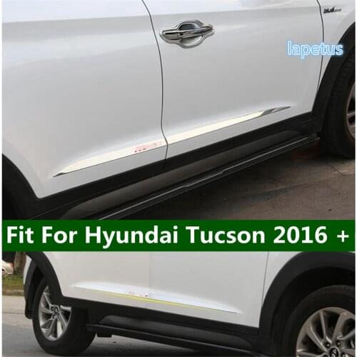 Lapetus Car Side Door Body Protector Decoration Anti-rub Cover Trim stainless steel Accessories For Hyundai Tucson 2016 - 2020