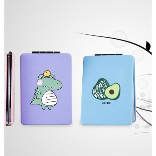 Cute Avocado Makeup Mirror with Double Side for Girls Couple Portable Folding Magnifying Pocket Cosmetic Compact Vanity Mirrors