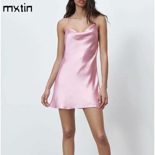 2021 Women Summer Fashion Sexy Crossed Strap Mini Dress Vintage Backless Tin Tie Straps Female Party Dresses Vestidos Mujer