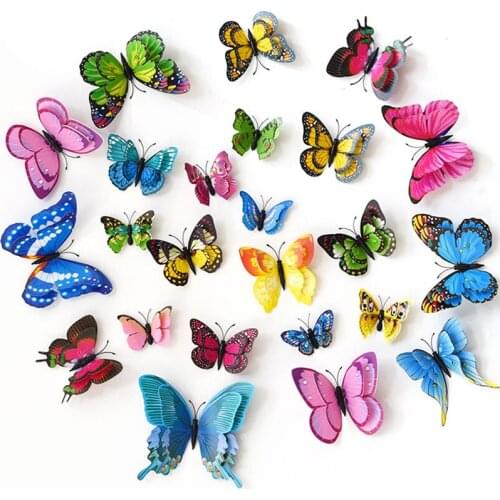 12/24/36 PCS 3D Removable Sticker Mural Stickers Butterfly Wall Decal Sticker DIY 4 Sizes Butterfly Wall Stickers Decor for Home