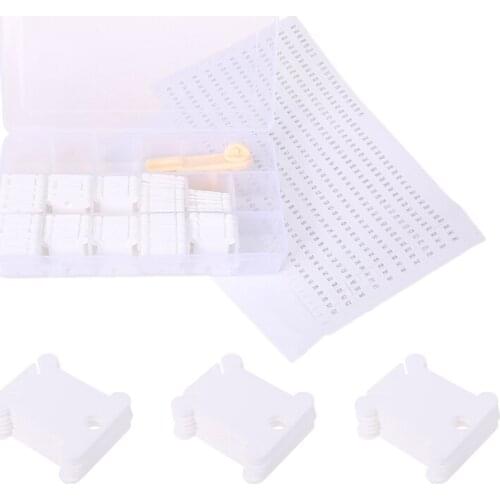 180pcs Embroidery Floss Bobbins with 18 Compartments Organizer Box Floss Winder Number Blank Stickers