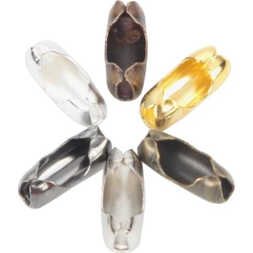 200Pcs 7 Colors 1.5-3.2mm Bead Chain Ball Chain Connectors For Jewelry Making DIY Clasps End Beads Crimp Findings Accessories