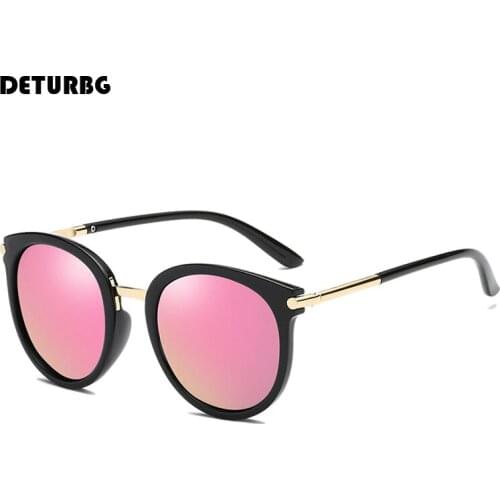 2020 Fashion Round Cat Eye Sunglasses Women Luxury Brand Designer Metal Frame Retro Polarized Sun Glasses Shades UV400 SG007