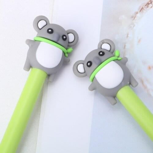36PCS Korean Stationery Cute Cartoon Koala Gel Pen 0.5mm Learning Office Signature Pen Pull Cap Black Ball Pen Stationery