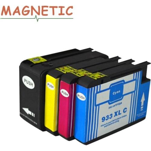 4X Magnetic Compatible Ink Cartridges for HP932 for HP 932 933 Officejet Pro 6100 6600 6700 7110 7610 7612 Printer For HP933 XL